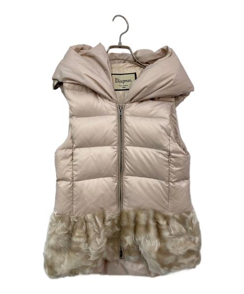Diagram（ダイアグラム）Diagram (ダイアグラム) ファーダウンベスト ベージュ サイズ:SIZE 36の古着・服飾アイテム