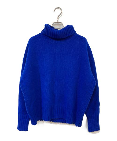 MACPHEE（マカフィー）MACPHEE (マカフィー) ラムカシミヤ タートルネックプルオーバー ブルー サイズ:SIZE Sの古着・服飾アイテム