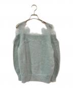 Snidelスナイデル）の古着「レーストリミングニットプルオーバー」｜グリーン