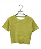 Ameriアメリ）の古着「MEDI BACK OPEN CUT THERMAL TOP/メディ バック オープン カット サーマル トップ」｜黄緑