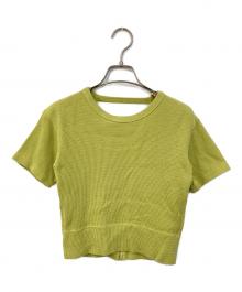 Ameri（アメリ）の古着「MEDI BACK OPEN CUT THERMAL TOP/メディ バック オープン カット サーマル トップ」｜黄緑