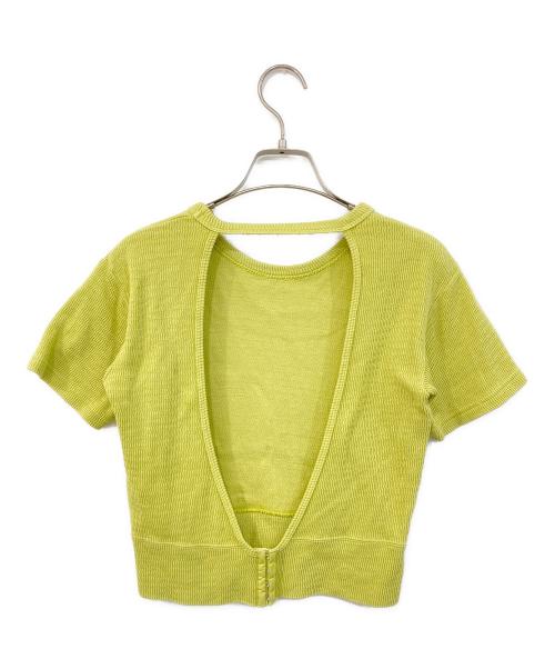Ameri（アメリ）Ameri (アメリ) MEDI BACK OPEN CUT THERMAL TOP/メディ バック オープン カット サーマル トップ 黄緑 サイズ:SIZE Freeの古着・服飾アイテム