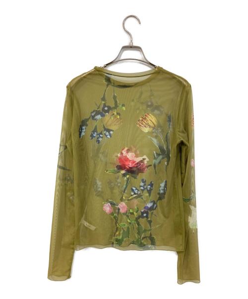 Ameri（アメリ）Ameri (アメリ) SOFIA SHEER CUT TOP/ソフィア シアー カット トップ 黄緑 サイズ:SIZE Freeの古着・服飾アイテム