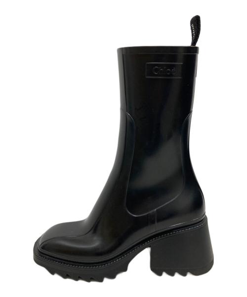 Chloe（クロエ）Chloe (クロエ) ラバー サイドジップロングブーツ ブラック サイズ:35の古着・服飾アイテム