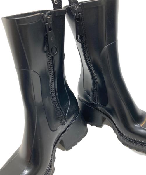 Chloe（クロエ）Chloe (クロエ) ラバー サイドジップロングブーツ ブラック サイズ:35の古着・服飾アイテム
