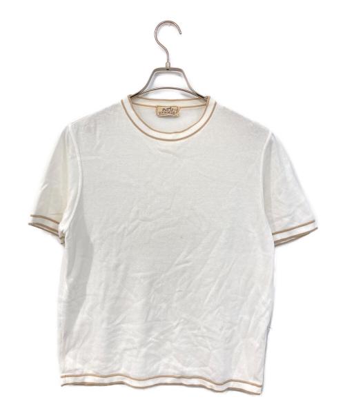 HERMES（エルメス）HERMES (エルメス) クルーネックラインTシャツ ホワイト サイズ:Sの古着・服飾アイテム