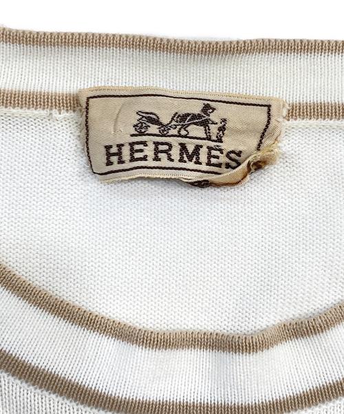 HERMES（エルメス）HERMES (エルメス) クルーネックラインTシャツ ホワイト サイズ:Sの古着・服飾アイテム