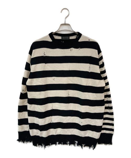 s'yte（サイト）s'yte (サイト) STRIPED PULLOVER KNIT ブラック×アイボリー サイズ:3の古着・服飾アイテム