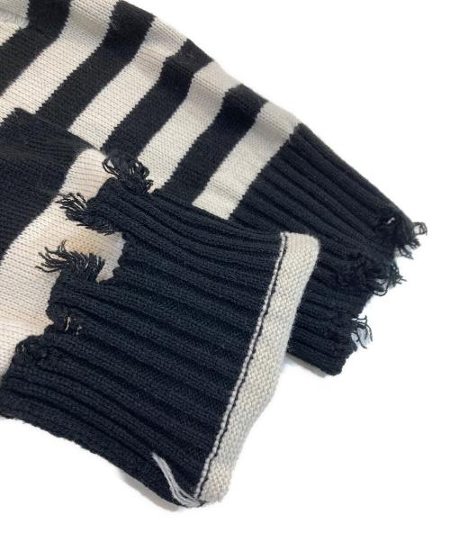 s'yte（サイト）s'yte (サイト) STRIPED PULLOVER KNIT ブラック×アイボリー サイズ:3の古着・服飾アイテム