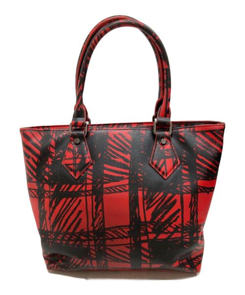 Vivienne Westwood（ヴィヴィアンウエストウッド）Vivienne Westwood (ヴィヴィアンウエストウッド) アングロマニア トートバッグ レッド×ブラックの古着・服飾アイテム