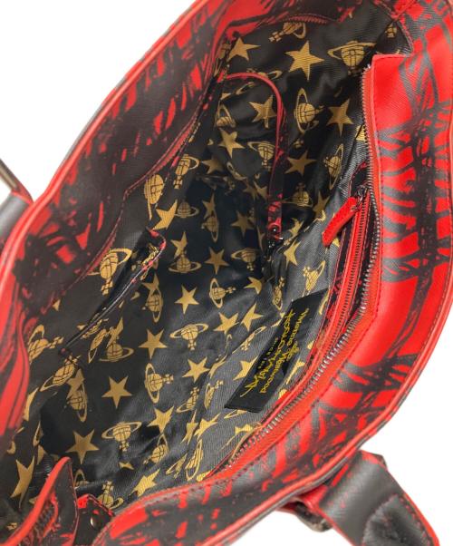Vivienne Westwood（ヴィヴィアンウエストウッド）Vivienne Westwood (ヴィヴィアンウエストウッド) アングロマニア トートバッグ レッド×ブラックの古着・服飾アイテム