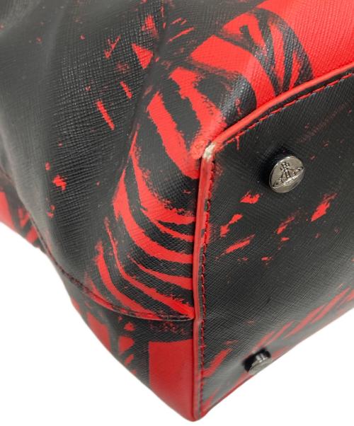 Vivienne Westwood（ヴィヴィアンウエストウッド）Vivienne Westwood (ヴィヴィアンウエストウッド) アングロマニア トートバッグ レッド×ブラックの古着・服飾アイテム