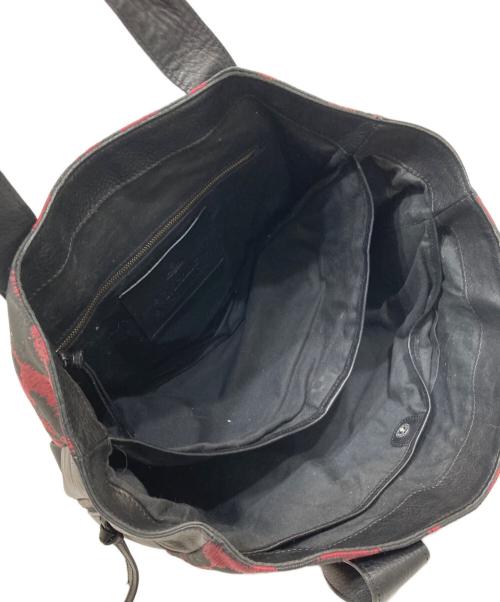 Vivienne Westwood（ヴィヴィアンウエストウッド）Vivienne Westwood (ヴィヴィアンウエストウッド) レザートートバッグ レッド×ブラックの古着・服飾アイテム