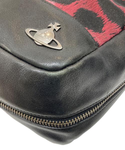 Vivienne Westwood（ヴィヴィアンウエストウッド）Vivienne Westwood (ヴィヴィアンウエストウッド) レザートートバッグ レッド×ブラックの古着・服飾アイテム
