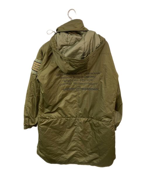 uniform experiment（ユニフォームエクスペリメント）uniform experiment (ユニフォームエクスペリメント) PADED MILITARY LONG PARKA/パデッドミリタリーロングパーカー カーキ サイズ:SIZE 1の古着・服飾アイテム