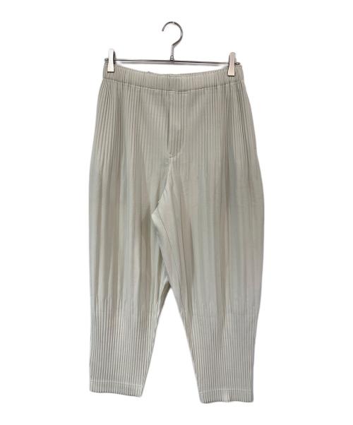 HOMME PLISSE ISSEY MIYAKE（オム プリッセ イッセイ ミヤケ）HOMME PLISSE ISSEY MIYAKE (オム プリッセ イッセイ ミヤケ) プリーツテーパードパンツ アイボリー サイズ:SIZE 2の古着・服飾アイテム