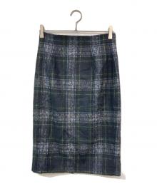 O'NEIL OF DUBLIN（オニールオブダブリン）の古着「ウールチェックスカート」｜グリーン