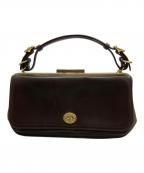 COACHコーチ）の古着「ターンロックレザーハンドバッグ」｜ブラウン