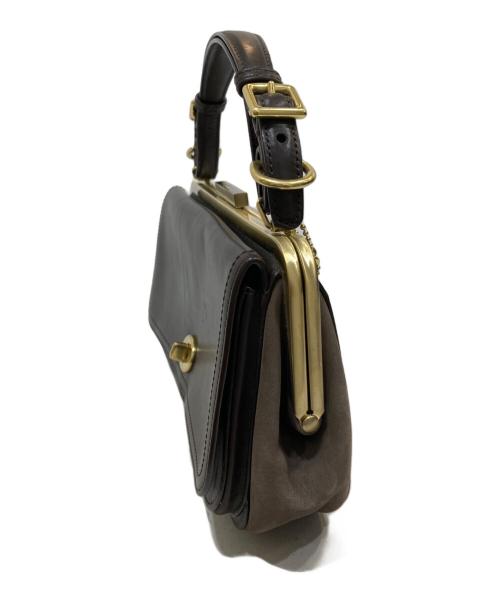 COACH（コーチ）COACH (コーチ) ターンロックレザーハンドバッグ ブラウンの古着・服飾アイテム
