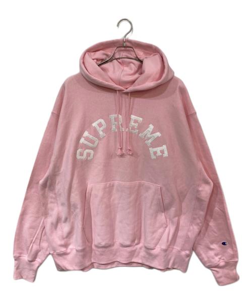 SUPREME（シュプリーム）Supreme (シュプリーム) Champion (チャンピオン) Hooded Sweatshirt ピンク サイズ:2XLの古着・服飾アイテム