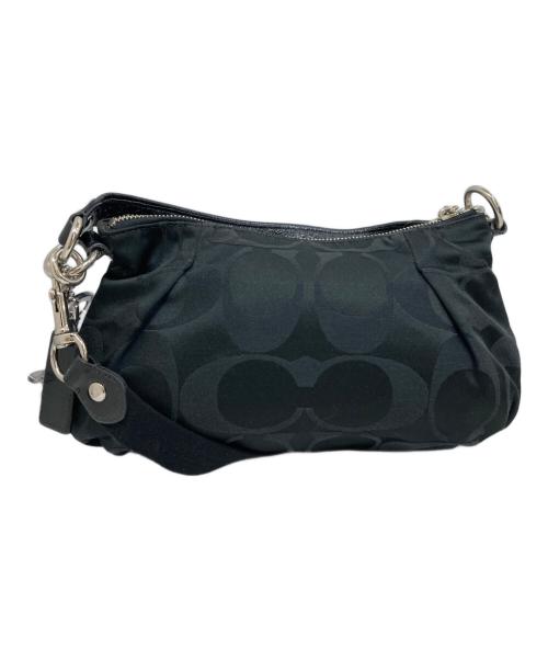 COACH（コーチ）COACH (コーチ) ポピー シグネチャー 2way ショルダーバッグ ブラックの古着・服飾アイテム