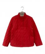 BURBERRY LONDONバーバリーロンドン）の古着「裏ノヴァチェックキルティングジャケット」｜レッド×ベージュ