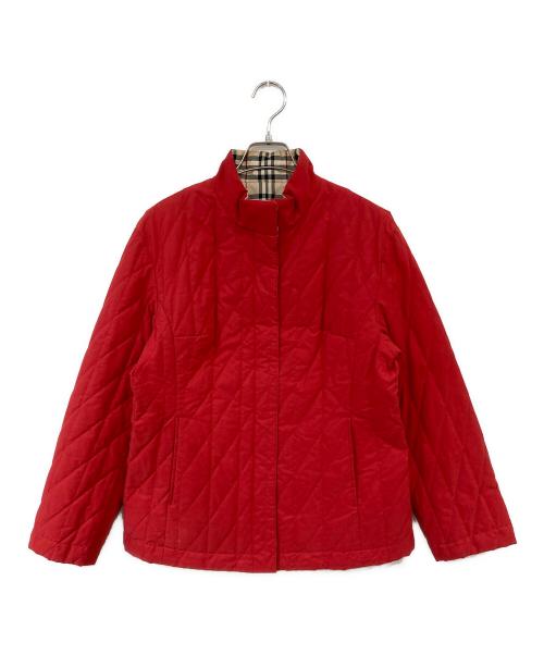 BURBERRY LONDON（バーバリーロンドン）BURBERRY LONDON (バーバリーロンドン) 裏ノヴァチェックキルティングジャケット レッド×ベージュ サイズ:40の古着・服飾アイテム