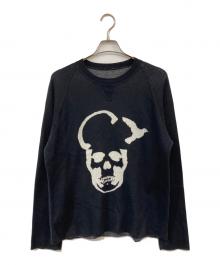 lucien pellat-finet（ルシアン・ペラフィネ）の古着「カシミヤ混 スカルニットスウェット」｜ブラック