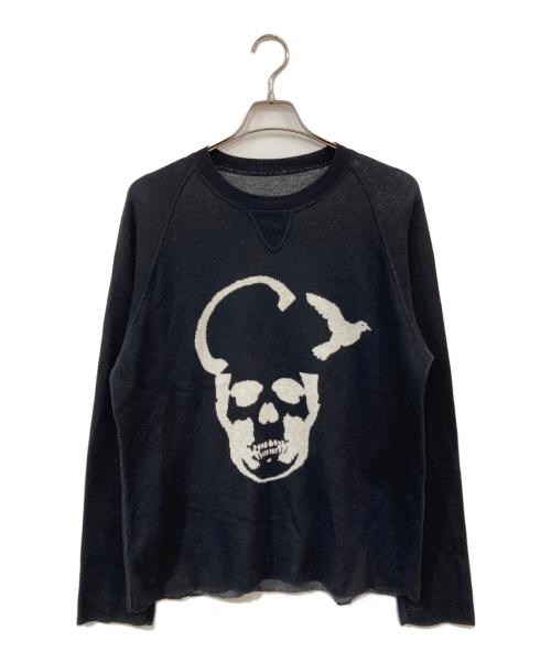 lucien pellat-finet（ルシアン・ペラフィネ）lucien pellat-finet (ルシアン・ペラフィネ) カシミヤ混 スカルニットスウェット ブラック サイズ:SIZE Mの古着・服飾アイテム