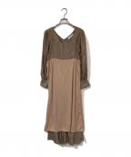 HER LIP TOハーリップトゥ）の古着「Side Bow Vintage Twill Dress」｜ピンク