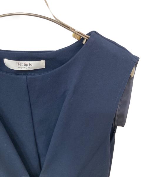 HER LIP TO（ハーリップトゥ）HER LIP TO (ハーリップトゥ) Front Lace-Up Midi Dress ネイビー サイズ:SIZE Mの古着・服飾アイテム