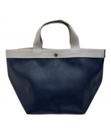 Herve Chapelier（エルベシャプリエ）の古着「707GP リュクス 舟形トートバッグ」｜ネイビー×アージェント