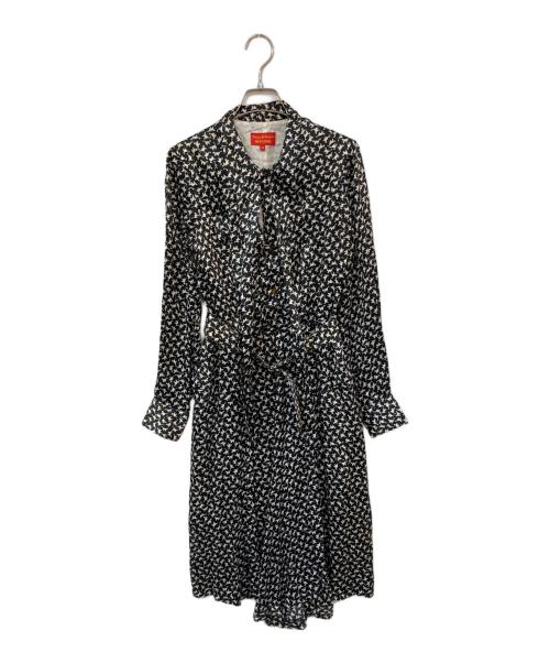 Vivienne Westwood RED LABEL（ヴィヴィアンウエストウッドレッドレーベル）Vivienne Westwood RED LABEL (ヴィヴィアンウエストウッドレッドレーベル) 猫柄 シャツワンピース ブラック×ホワイト サイズ:42の古着・服飾アイテム