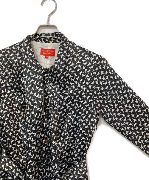 Vivienne Westwood RED LABEL（ヴィヴィアンウエストウッドレッドレーベル）Vivienne Westwood RED LABEL (ヴィヴィアンウエストウッドレッドレーベル) 猫柄 シャツワンピース ブラック×ホワイト サイズ:42の古着・服飾アイテム
