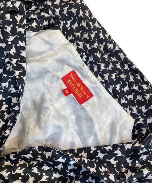 Vivienne Westwood RED LABEL（ヴィヴィアンウエストウッドレッドレーベル）Vivienne Westwood RED LABEL (ヴィヴィアンウエストウッドレッドレーベル) 猫柄 シャツワンピース ブラック×ホワイト サイズ:42の古着・服飾アイテム