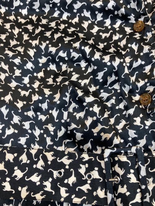 Vivienne Westwood RED LABEL（ヴィヴィアンウエストウッドレッドレーベル）Vivienne Westwood RED LABEL (ヴィヴィアンウエストウッドレッドレーベル) 猫柄 シャツワンピース ブラック×ホワイト サイズ:42の古着・服飾アイテム