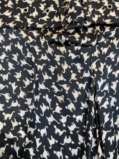 Vivienne Westwood RED LABEL（ヴィヴィアンウエストウッドレッドレーベル）Vivienne Westwood RED LABEL (ヴィヴィアンウエストウッドレッドレーベル) 猫柄 シャツワンピース ブラック×ホワイト サイズ:42の古着・服飾アイテム