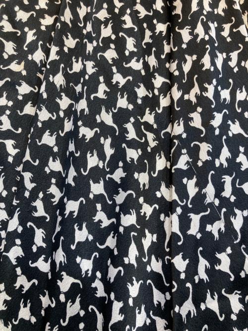 Vivienne Westwood RED LABEL（ヴィヴィアンウエストウッドレッドレーベル）Vivienne Westwood RED LABEL (ヴィヴィアンウエストウッドレッドレーベル) 猫柄 シャツワンピース ブラック×ホワイト サイズ:42の古着・服飾アイテム