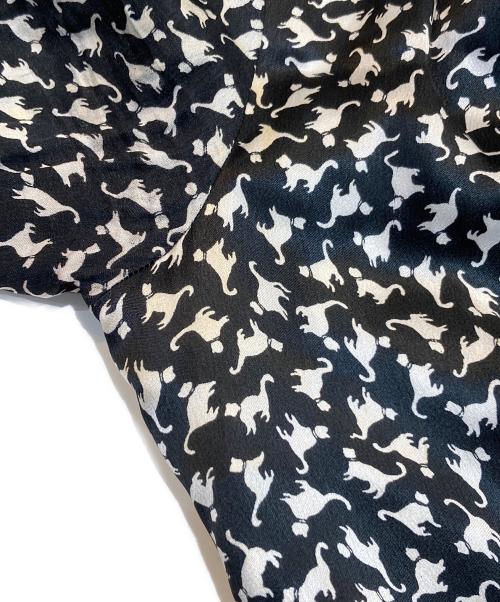 Vivienne Westwood RED LABEL（ヴィヴィアンウエストウッドレッドレーベル）Vivienne Westwood RED LABEL (ヴィヴィアンウエストウッドレッドレーベル) 猫柄 シャツワンピース ブラック×ホワイト サイズ:42の古着・服飾アイテム