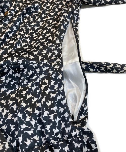 Vivienne Westwood RED LABEL（ヴィヴィアンウエストウッドレッドレーベル）Vivienne Westwood RED LABEL (ヴィヴィアンウエストウッドレッドレーベル) 猫柄 シャツワンピース ブラック×ホワイト サイズ:42の古着・服飾アイテム