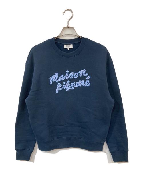 maison kitsune（メゾンキツネ）MAISON KITSUNE (メゾンキツネ) ロゴスウェット ネイビー サイズ:Mの古着・服飾アイテム