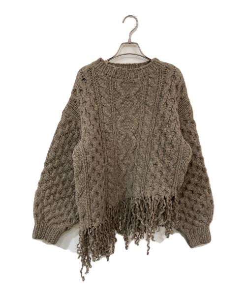 LEINWANDE（ラインヴァンド）LEINWANDE (ラインヴァンド) ケーブルニット ブラウン サイズ:SIZE Freeの古着・服飾アイテム