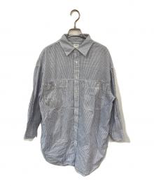 Spick and Span（スピック＆スパン）の古着「ボイルストライプルーズロングシャツ」｜スカイブルー