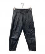 steinシュタイン）の古着「FAKE LEATHER TROUSERS」｜ブラック