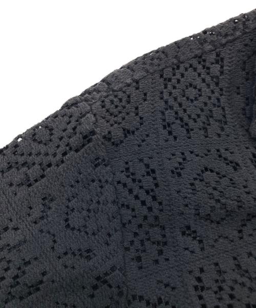 SASQUATCHfabrix.（サスクワッチファブリックス）SASQUATCHfabrix. (サスクワッチファブリックス) KNIT LACE OPEN COLLAR SHIRT/ニット レース オープン カラー  シャツ ブラック サイズ:SIZE Mの古着・服飾アイテム