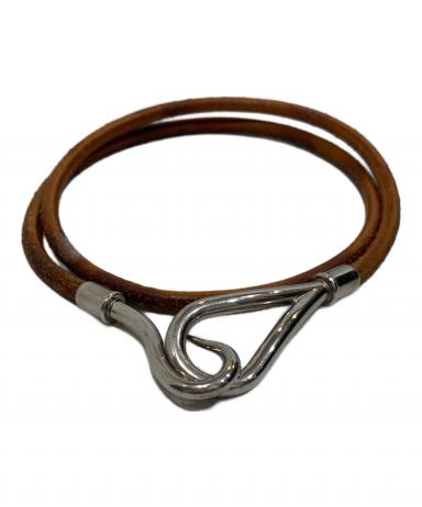 【良品】HERMES ジャンボ ロング ブレスレット ブラウン ② 中古・古着通販】HERMES (エルメス) ジャンボ2連 フックブレス