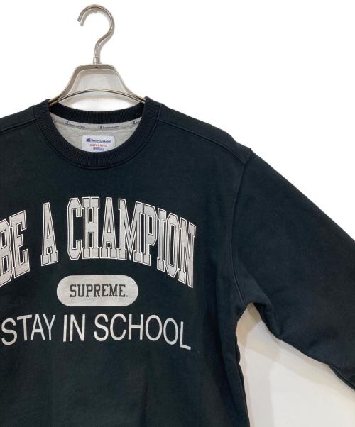 Champion（チャンピオン）Champion (チャンピオン) Supreme (シュプリーム) Stay In School Crewneck ブラック サイズ:MEDIUMの古着・服飾アイテム