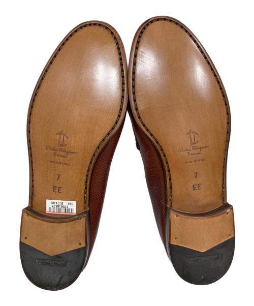 Salvatore Ferragamo（サルヴァトーレ フェラガモ）Salvatore Ferragamo (サルヴァトーレ フェラガモ) レザーローファー ブラウン サイズ:7の古着・服飾アイテム