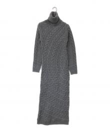 MaxMara（マックスマーラ）の古着「カシミヤ混 ウール タートルネック ニットワンピース」｜グレー