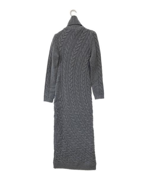 MaxMara（マックスマーラ）MaxMara (マックスマーラ) カシミヤ混 ウール タートルネック ニットワンピース グレー サイズ:Sの古着・服飾アイテム